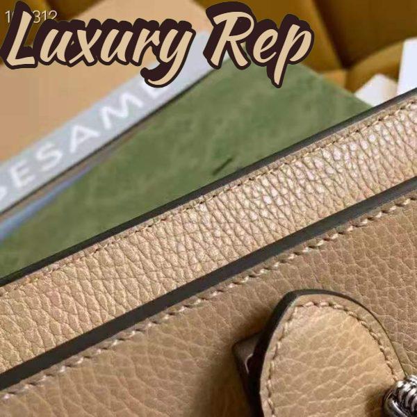 Replica Gucci Women Dionysus Mini Bag Brown Leather Tiger Head Closure 7