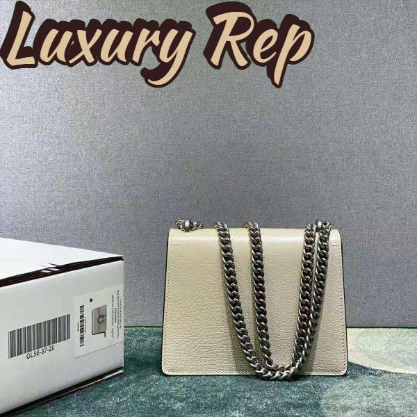 Replica Gucci Women Dionysus Mini Leather Bag White Textured Leather Tiger Head 9