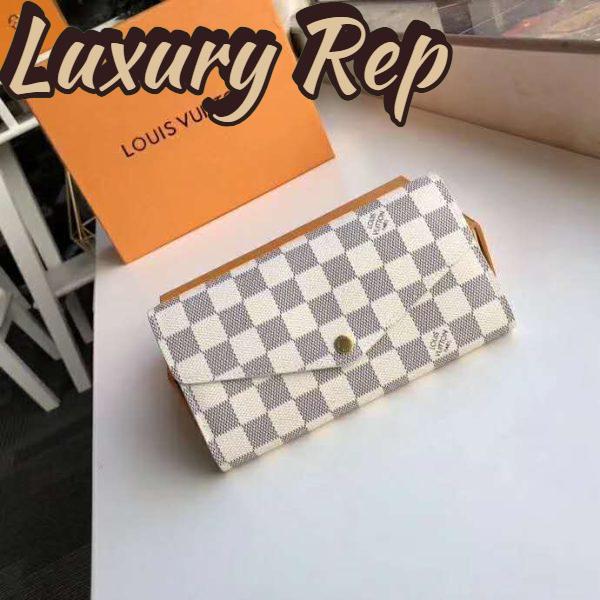 Replica Louis Vuitton LV Women Sarah Wallet Damier Azur Coated Canvas 4