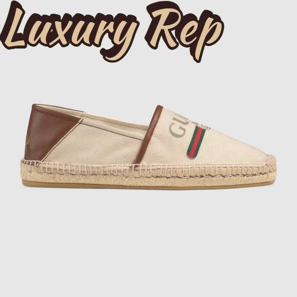 Replica Gucci Men Gucci Logo Canvas Espadrille-Beige