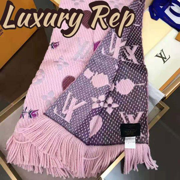 Replica Louis Vuitton LV Women Logomania A La Folie Scarf with Silk Wool-Pink 9