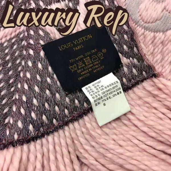 Replica Louis Vuitton LV Women Logomania A La Folie Scarf with Silk Wool-Pink 10