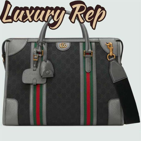 Replica Gucci Unsiex Bauletto Large Duffle Bag Black Original GG Canvas Double G 2