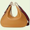 Replica Gucci Women Attache Large Shoulder Bag Dark Orange Leather