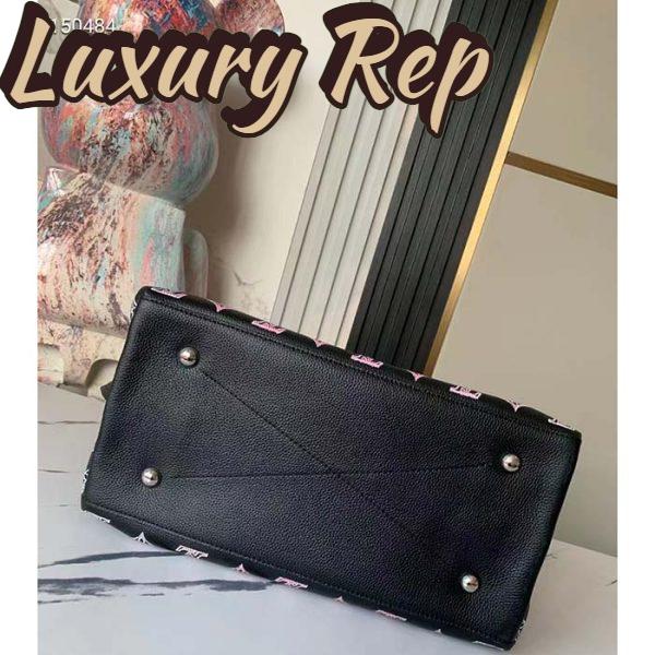 Replica Louis Vuitton LV Women Carmel Hobo Bag Black Perforated Mahina Calf Leather 6