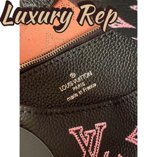 Replica Louis Vuitton LV Women Carmel Hobo Bag Black Perforated Mahina Calf Leather 10