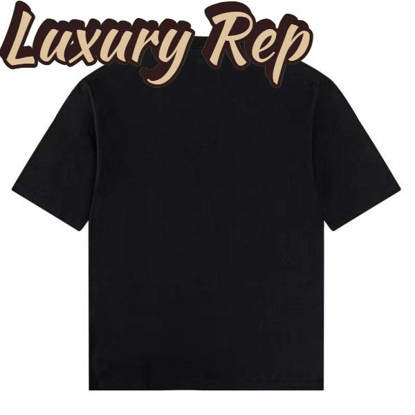 Replica Gucci GG Men Gucci 100 Cotton T-Shirt Black Cotton Jersey Crewneck Oversize Fit 4