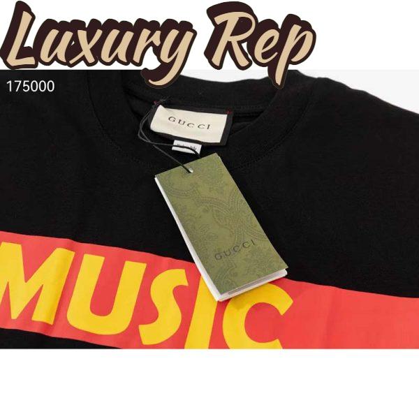 Replica Gucci GG Men Gucci 100 Cotton T-Shirt Black Cotton Jersey Crewneck Oversize Fit 6