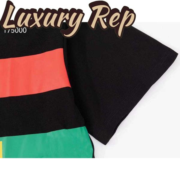 Replica Gucci GG Men Gucci 100 Cotton T-Shirt Black Cotton Jersey Crewneck Oversize Fit 8