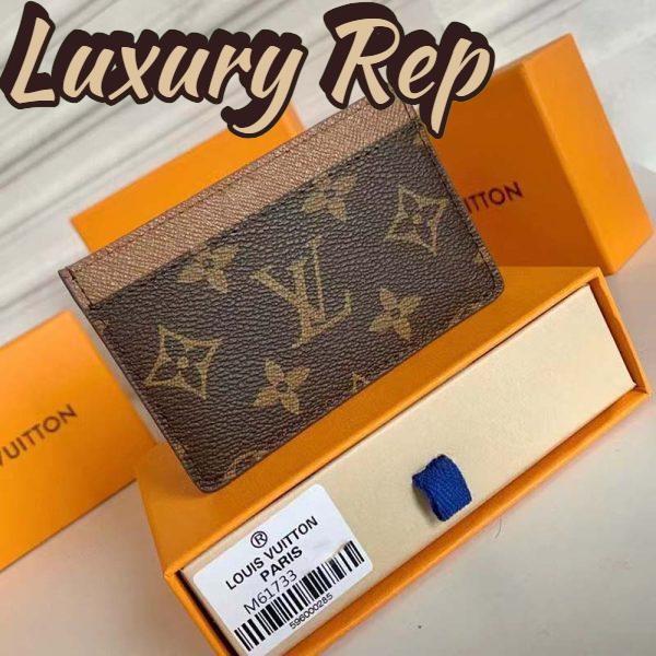Replica Louis Vuitton LV Unisex Card Holder Wallet Brown Monogram Coated Canvas 4