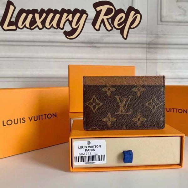 Replica Louis Vuitton LV Unisex Card Holder Wallet Brown Monogram Coated Canvas 5