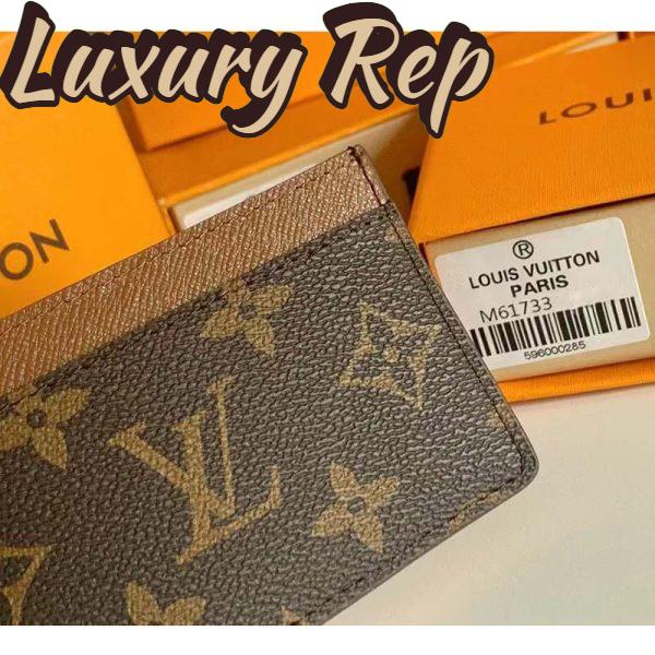 Replica Louis Vuitton LV Unisex Card Holder Wallet Brown Monogram Coated Canvas 10