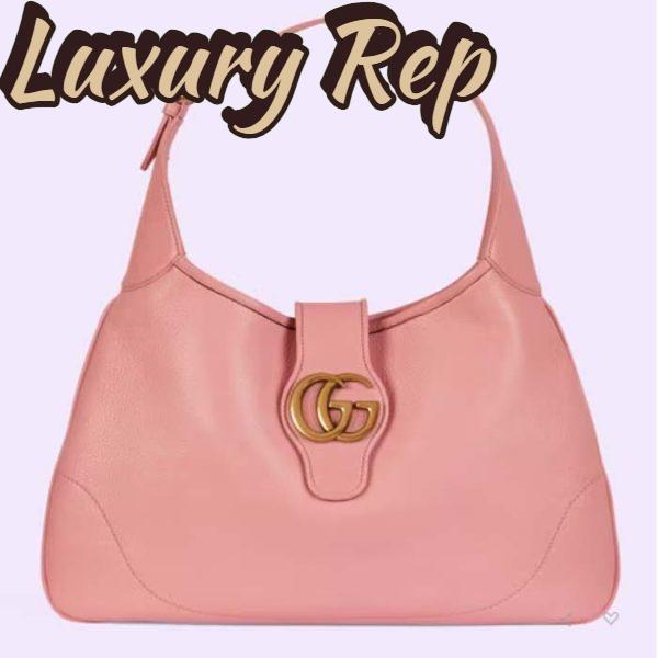 Replica Gucci Women GG Aphrodite Medium Shoulder Bag Light Pink Soft Leather