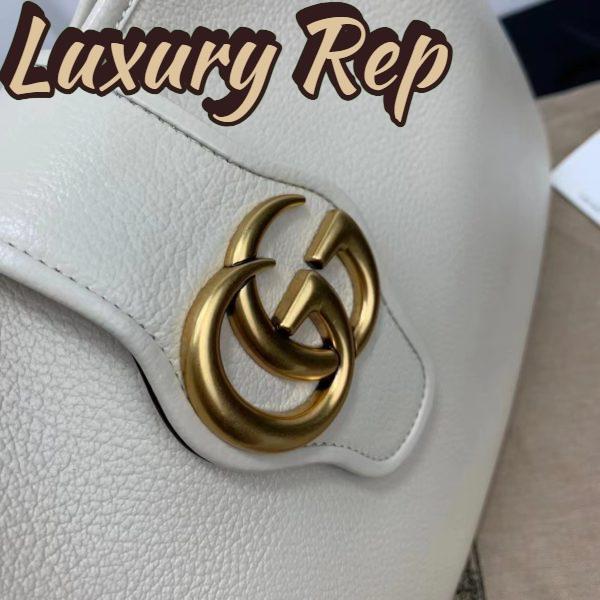 Replica Gucci Women GG Aphrodite Medium Shoulder Bag White Soft Leather Double G 8