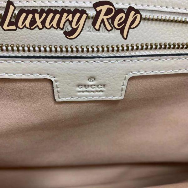 Replica Gucci Women GG Aphrodite Medium Shoulder Bag White Soft Leather Double G 10