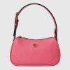 Replica Gucci Women GG Aphrodite Mini Shoulder Bag Double G Pink Soft Leather
