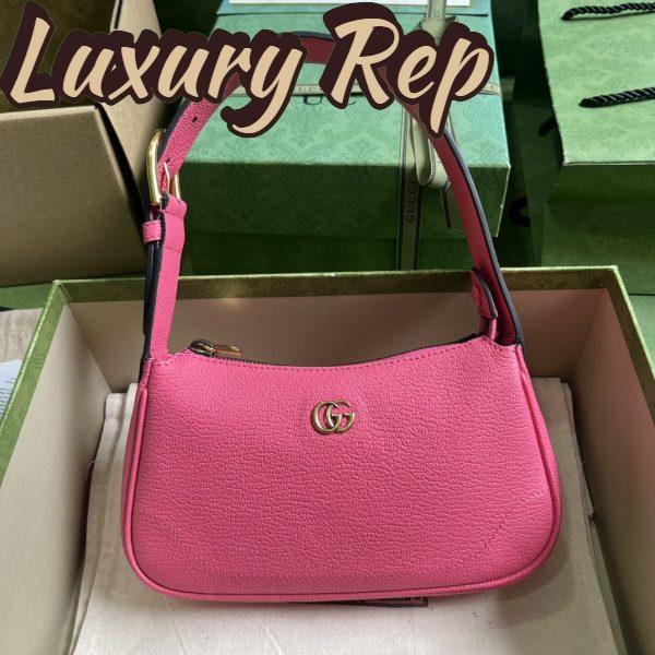 Replica Gucci Women GG Aphrodite Mini Shoulder Bag Double G Pink Soft Leather 3