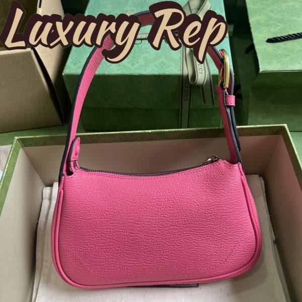 Replica Gucci Women GG Aphrodite Mini Shoulder Bag Double G Pink Soft Leather 4