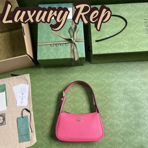 Replica Gucci Women GG Aphrodite Mini Shoulder Bag Double G Pink Soft Leather 7