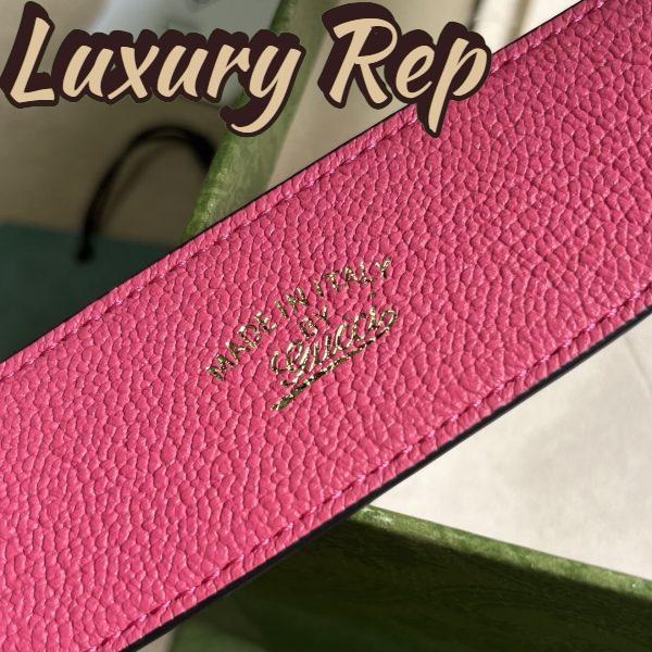 Replica Gucci Women GG Aphrodite Mini Shoulder Bag Double G Pink Soft Leather 11