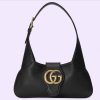 Replica Gucci Women GG Aphrodite Small Shoulder Bag Beige Cotton Canvas Brown Leather 14
