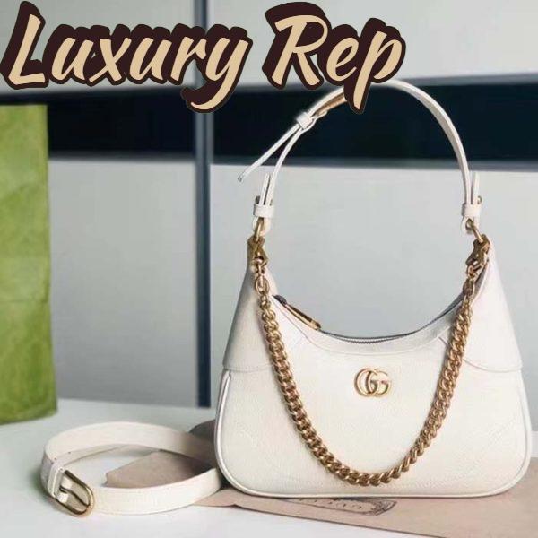 Replica Gucci Women GG Aphrodite Small Shoulder Bag White Soft Leather Double G 3