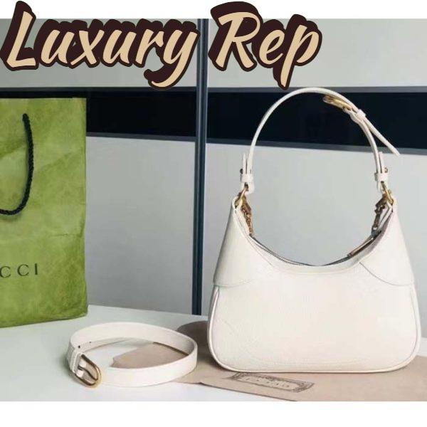 Replica Gucci Women GG Aphrodite Small Shoulder Bag White Soft Leather Double G 4