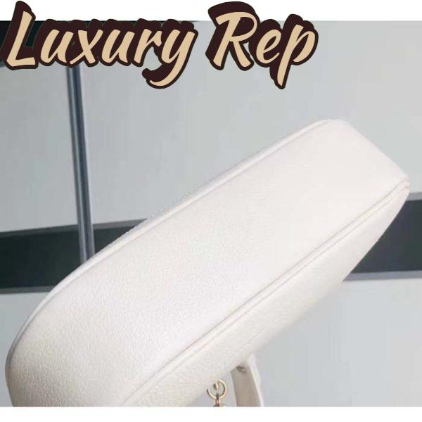 Replica Gucci Women GG Aphrodite Small Shoulder Bag White Soft Leather Double G 6