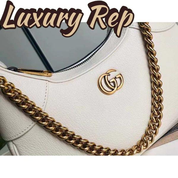 Replica Gucci Women GG Aphrodite Small Shoulder Bag White Soft Leather Double G 7