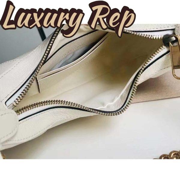 Replica Gucci Women GG Aphrodite Small Shoulder Bag White Soft Leather Double G 8