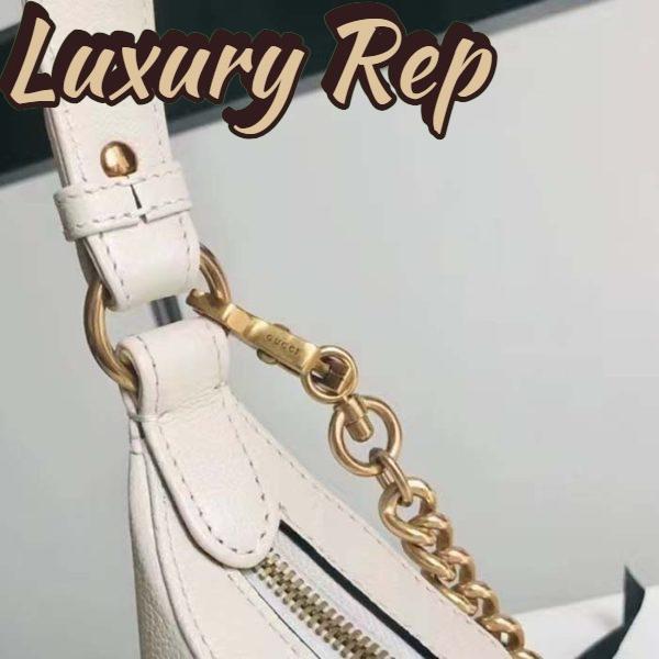 Replica Gucci Women GG Aphrodite Small Shoulder Bag White Soft Leather Double G 10