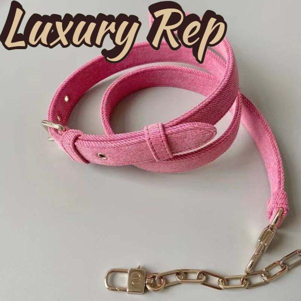 Replica Dior Women Lady D-Joy Bag Bright Pink Cannage Denim 20