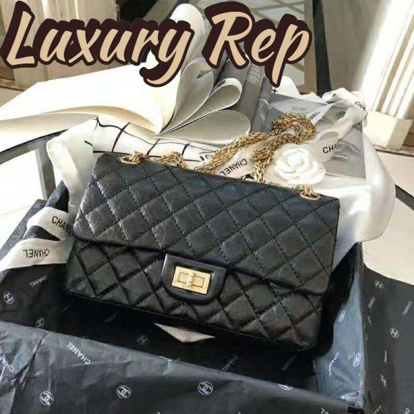 Replica Chanel Women 2.55 Handbag in Aged Calfskin Leather-Black 3