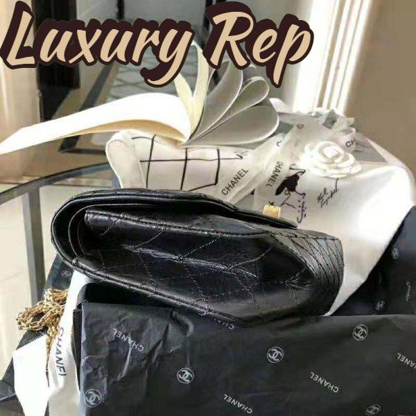 Replica Chanel Women 2.55 Handbag in Aged Calfskin Leather-Black 4
