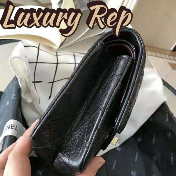 Replica Chanel Women 2.55 Handbag in Aged Calfskin Leather-Black 5