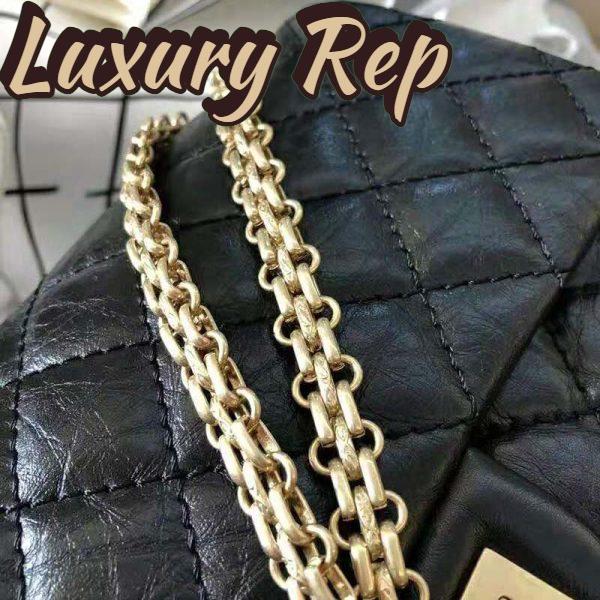 Replica Chanel Women 2.55 Handbag in Aged Calfskin Leather-Black 9