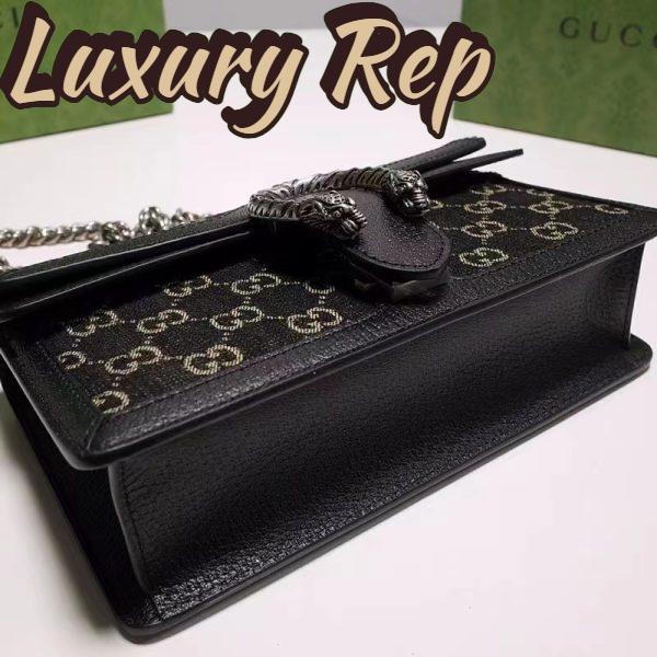 Replica Gucci Women Dionysus Small GG Shoulder Bag Black Ivory GG Denim Jacquard 7