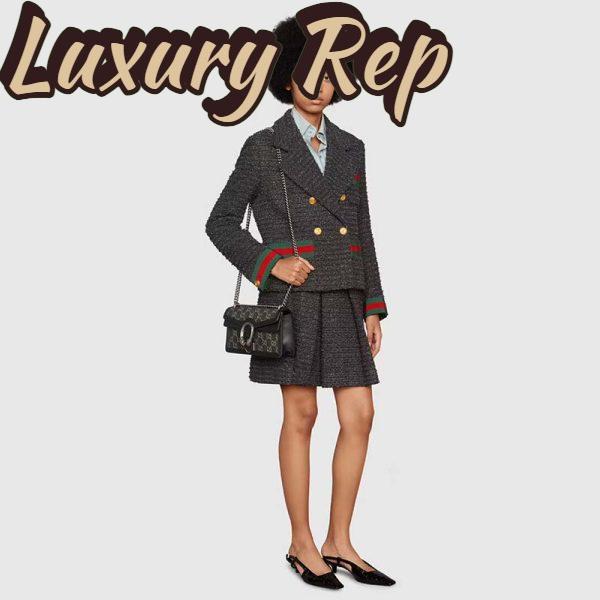 Replica Gucci Women Dionysus Small GG Shoulder Bag Black Ivory GG Denim Jacquard 12