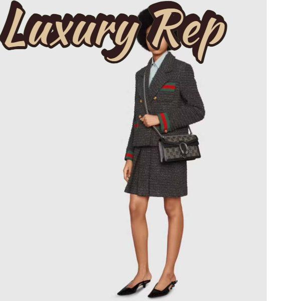 Replica Gucci Women Dionysus Small GG Shoulder Bag Black Ivory GG Denim Jacquard 13
