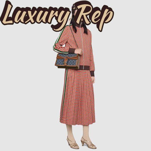 Replica Gucci Women Dionysus Small Shoulder Bag Washed Organic GG Jacquard Denim 12