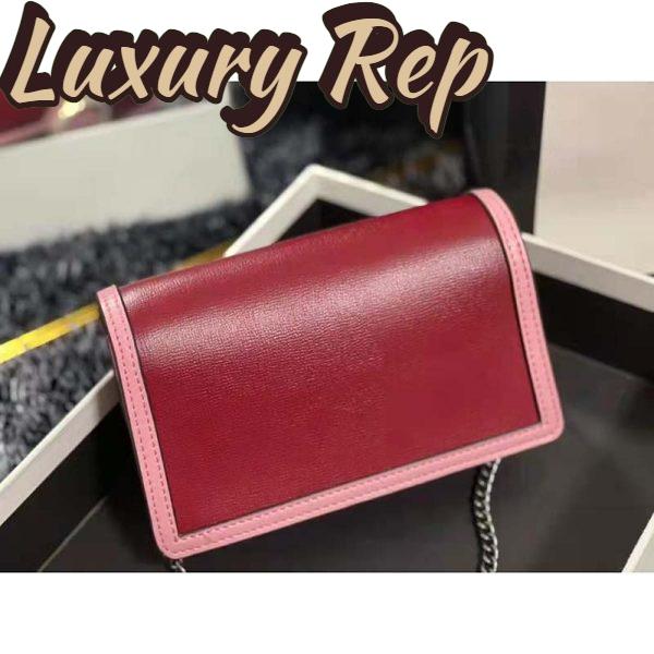 Replica Gucci Women Dionysus Super Mini Bag Dark Red Leather with Pink Trim 5