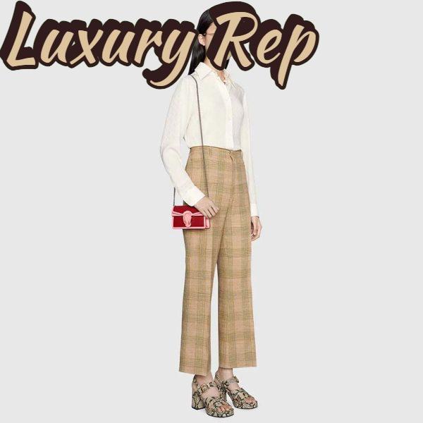 Replica Gucci Women Dionysus Super Mini Bag Dark Red Leather with Pink Trim 12