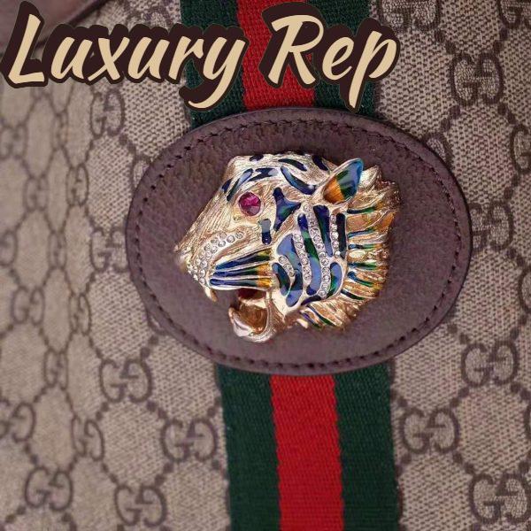 Replica Gucci Women Exclusive Rajah GG Tote in Beige/Ebony GG Supreme Canvas 6