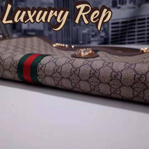 Replica Gucci Women Exclusive Rajah GG Tote in Beige/Ebony GG Supreme Canvas 7