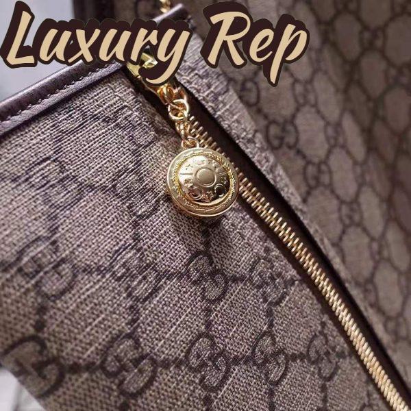Replica Gucci Women Exclusive Rajah GG Tote in Beige/Ebony GG Supreme Canvas 8