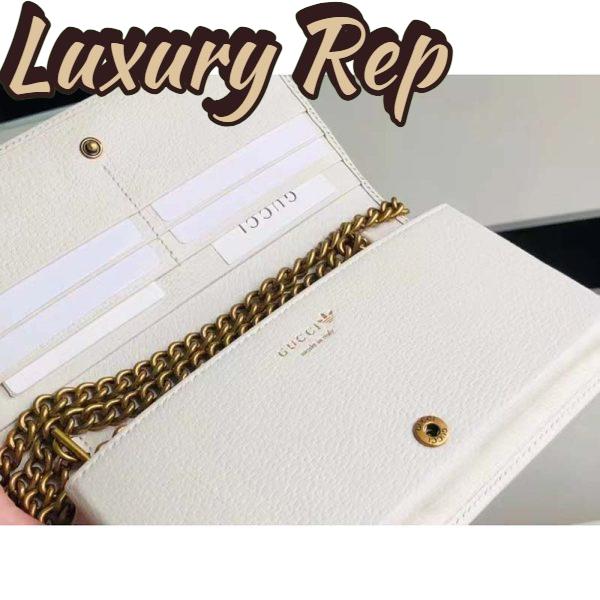 Replica Gucci Women GG Adidas x Gucci Wallet Chain Red Off-White Leather Interlocking G 9