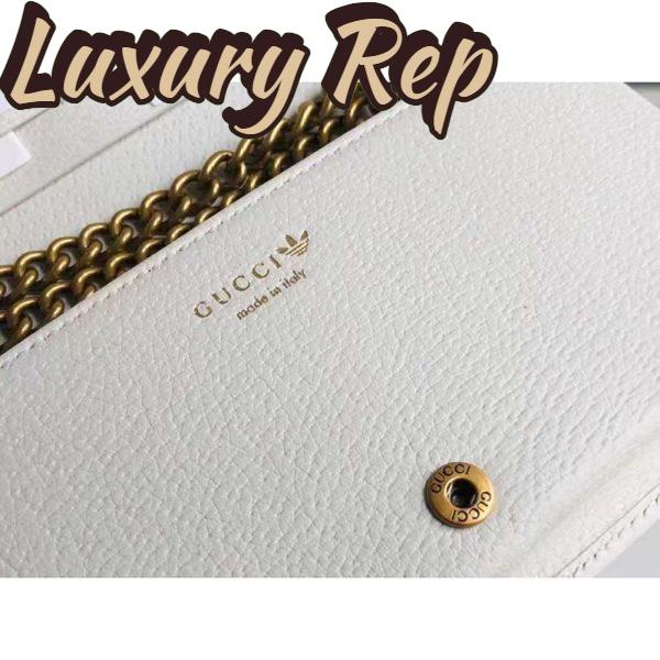 Replica Gucci Women GG Adidas x Gucci Wallet Chain Red Off-White Leather Interlocking G 11