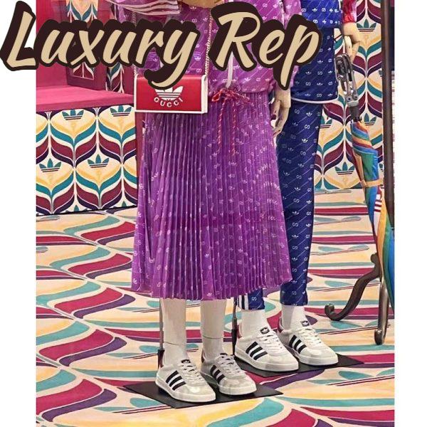 Replica Gucci Women GG Adidas x Gucci Wallet Chain Red Off-White Leather Interlocking G 14