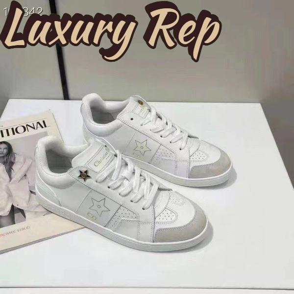 Replica Dior Unisex Shoes CD Dior Star Sneaker White Calfskin Suede 3