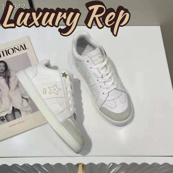 Replica Dior Unisex Shoes CD Dior Star Sneaker White Calfskin Suede 4
